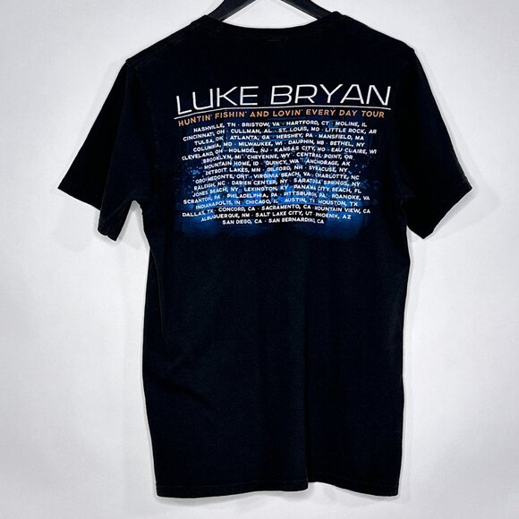 Luke Bryan Huntin Fishin & Lovin Every Day 2017 Tour Black T Shirt Size S - Picture 11 of 13